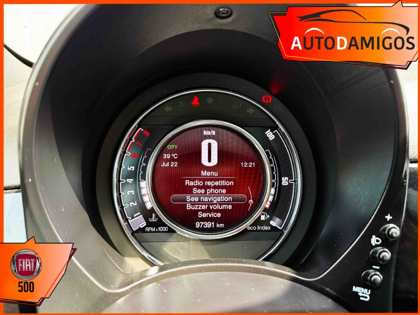 AutoDamigos - Fiat 500 1.2 120th NAVI-ΗΛΕΚΤΡΙΚΗ ΟΡΟΦΗ-CRUISE  ΠΛΟΥΣΙΟ